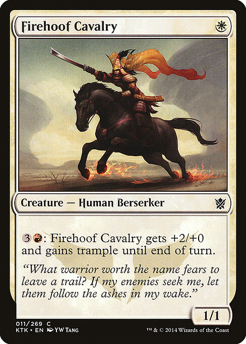 Firehoof Cavalry - Khans of Tarkir (#11) - Illustrated by YW Tang - Magic: The Gathering Card