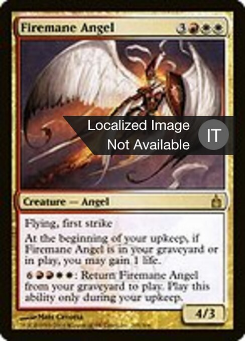 Angelo Chioma di Fuoco (Firemane Angel) - Duel Decks: Ajani vs. Nicol Bolas (#21) - Illustrated by Matt Cavotta - Magic: The Gathering Card