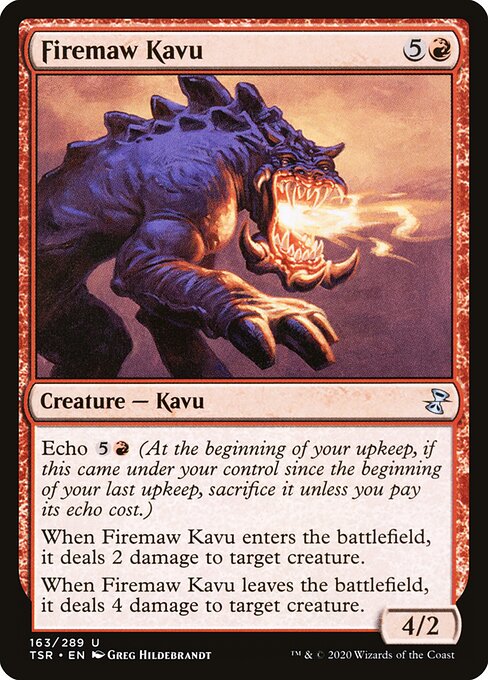 Kavu garganta de fuego (Firemaw Kavu) - Time Spiral (#153) - Illustrated by Greg Hildebrandt - Magic: The Gathering Card
