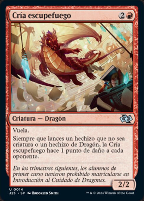 Cucciolo di Sputafuoco (Firespitter Whelp) - Foundations (#197) - Illustrated by David Álvarez - Magic: The Gathering Card