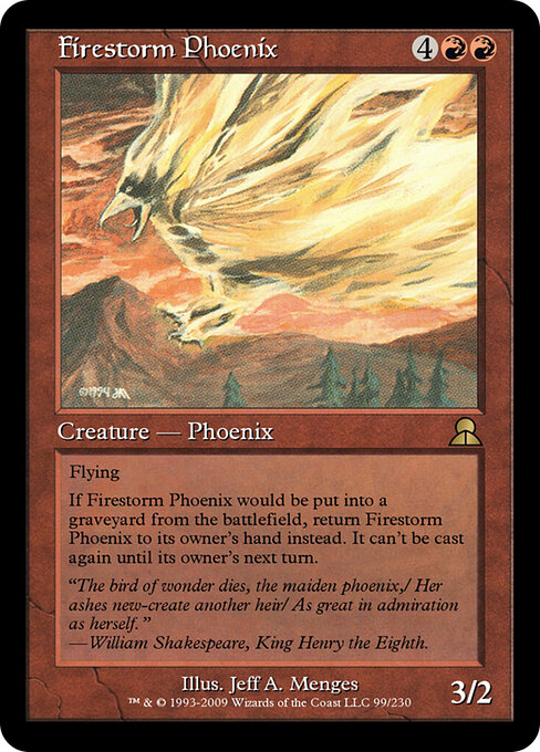 Firestorm Phoenix - Masters Edition III Magic card