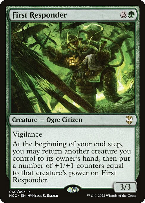 Оперативный Спасатель (First Responder) - New Capenna Commander (#60) - Illustrated by Helge C. Balzer - Magic: The Gathering Card