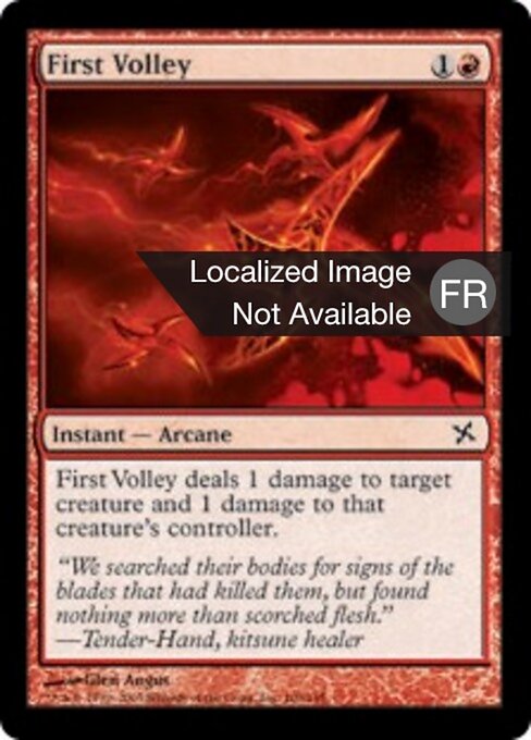 Première volée (First Volley) - Betrayers of Kamigawa (#100) - Illustrated by Glen Angus - Magic: The Gathering Card