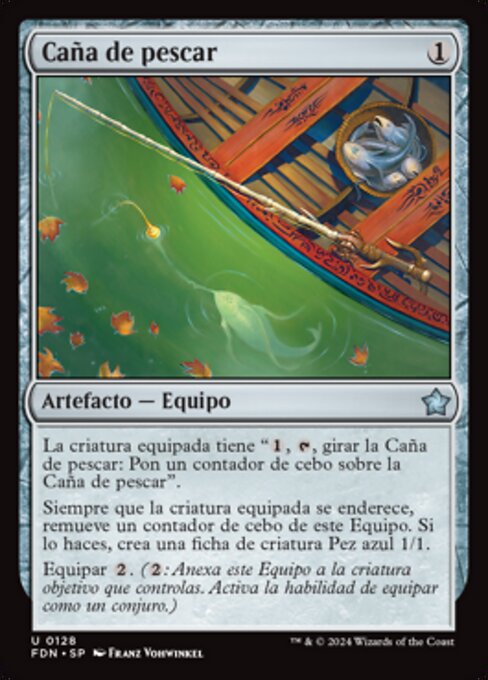 釣り竿 (Fishing Pole) - Foundations (#128) - Illustrated by Franz Vohwinkel - Magic: The Gathering Card