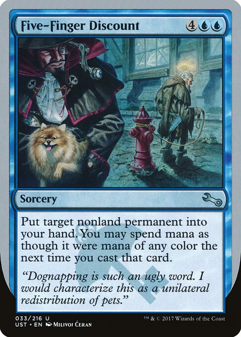 Five-Finger Discount - Unstable (#33) - Illustrated by Milivoj Ćeran - Magic: The Gathering Card