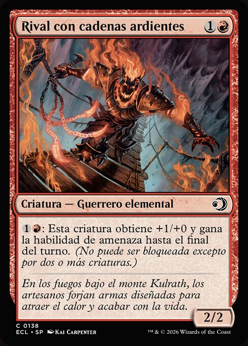 炎鎖の厄介者 (Flame-Chain Mauler) - Lorwyn Eclipsed (#138) - Illustrated by Kai Carpenter - Magic: The Gathering Card