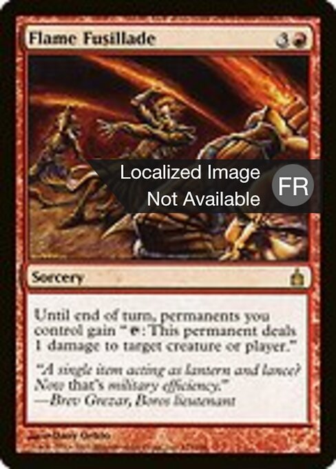 Оружейный огонь (Flame Fusillade) - Ravnica: City of Guilds (#123) - Illustrated by Dany Orizio - Magic: The Gathering Card