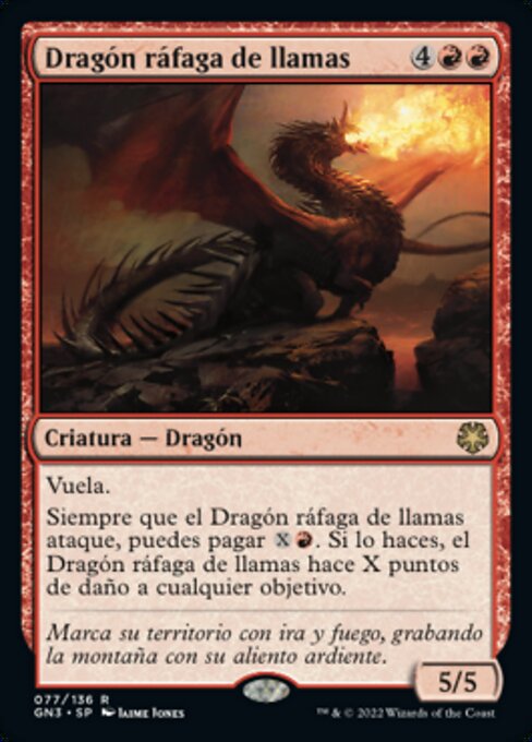 Drago Esplosivo (Flameblast Dragon) - Game Night: Free-for-All (#77) - Illustrated by Jaime Jones - Magic: The Gathering Card