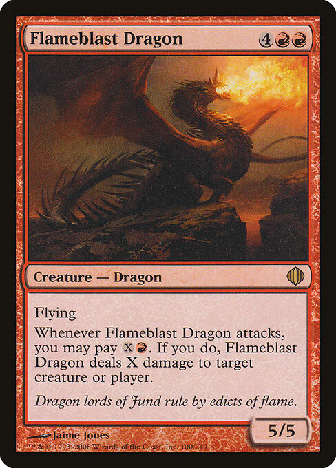 Drago Esplosivo (Flameblast Dragon) - Shards of Alara (#100) - Illustrated by Jaime Jones - Magic: The Gathering Card