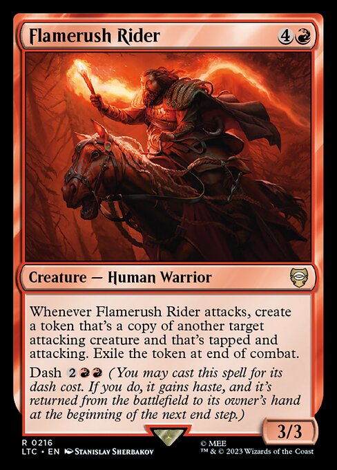 Saqueador Flamígero (Flamerush Rider) - Tales of Middle-earth Commander (#216) - Illustrated by Stanislav Sherbakov - Magic: The Gathering Card