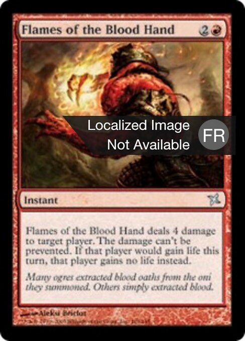 Flamas de la mano sangrienta (Flames of the Blood Hand) - Betrayers of Kamigawa (#101) - Illustrated by Aleksi Briclot - Magic: The Gathering Card
