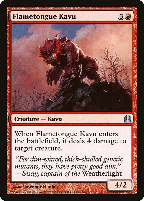 Kavu Lingua Fiammeggiante (Flametongue Kavu) - Commander 2011 (#123) - Illustrated by Slawomir Maniak - Magic: The Gathering Card