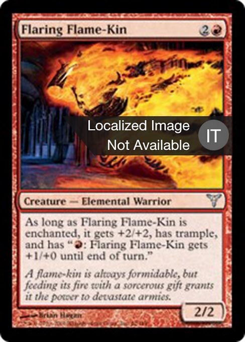 火光炎身 (Flaring Flame-Kin) - Dissension (#62) - Illustrated by Brian Hagan - Magic: The Gathering Card