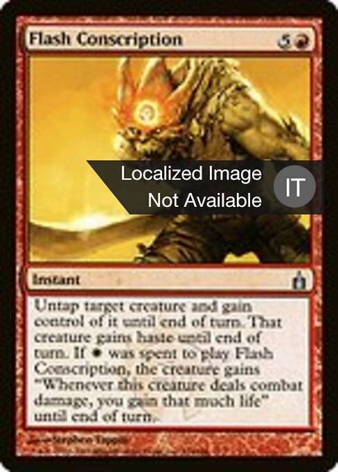 Coscrizione Fulminea (Flash Conscription) - Ravnica: City of Guilds (#124) - Illustrated by Stephen Tappin - Magic: The Gathering Card