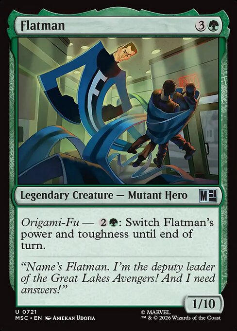 Flatman - Marvel Super Heroes Commander (#721) - Illustrated by Aniekan Udofia - Magic: The Gathering Card