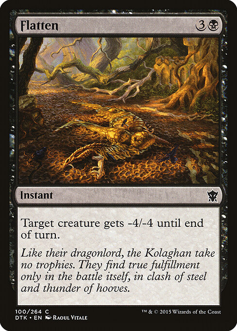踩扁 (Flatten) - Dragons of Tarkir (#100) - Illustrated by Raoul Vitale - Magic: The Gathering Card