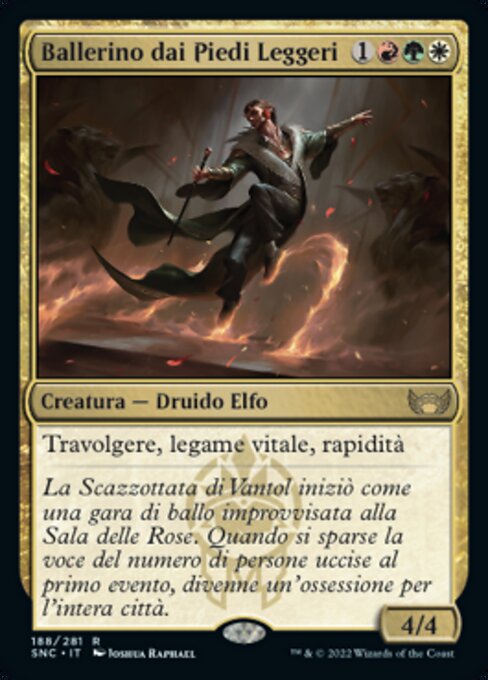 Ballerino dai Piedi Leggeri (Fleetfoot Dancer) - Streets of New Capenna (#188) - Illustrated by Joshua Raphael - Magic: The Gathering Card