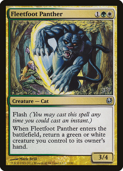 Fleetfoot Panther - Duel Decks: Ajani vs. Nicol Bolas (#12) - Illustrated by Mark Brill - Magic: The Gathering Card