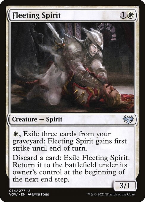 Fleeting Spirit - Innistrad: Crimson Vow (#14) - Illustrated by Evyn Fong - Magic: The Gathering Card