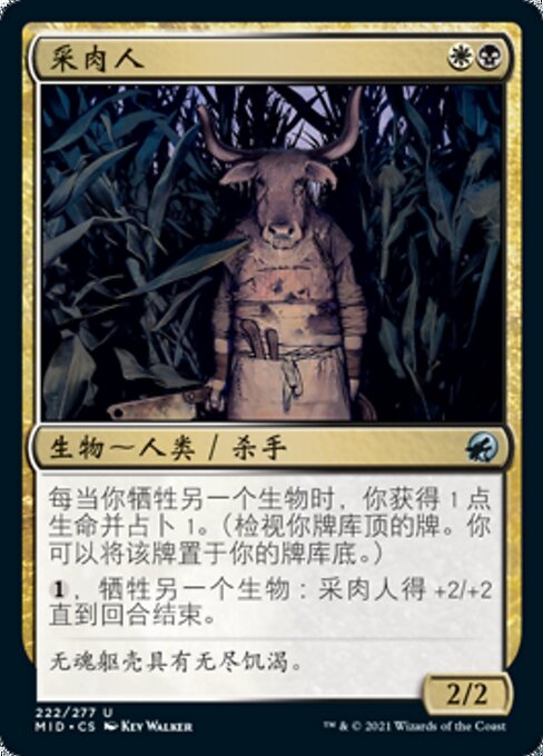 采肉人 (Fleshtaker) - Innistrad: Midnight Hunt (#222) - Illustrated by Kev Walker - Magic: The Gathering Card
