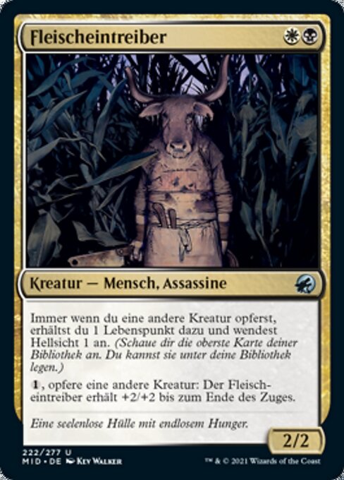 Preneur de chair (Fleshtaker) - Innistrad: Midnight Hunt (#222) - Illustrated by Kev Walker - Magic: The Gathering Card