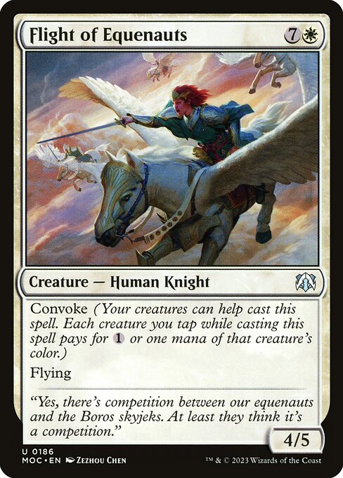 Flight of Equenauts - March of the Machine Commander (#186) - Illustrated by Zezhou Chen - Magic: The Gathering Card
