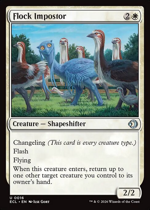 Flock Impostor - Lorwyn Eclipsed (#16) - Illustrated by Ilse Gort - Magic: The Gathering Card