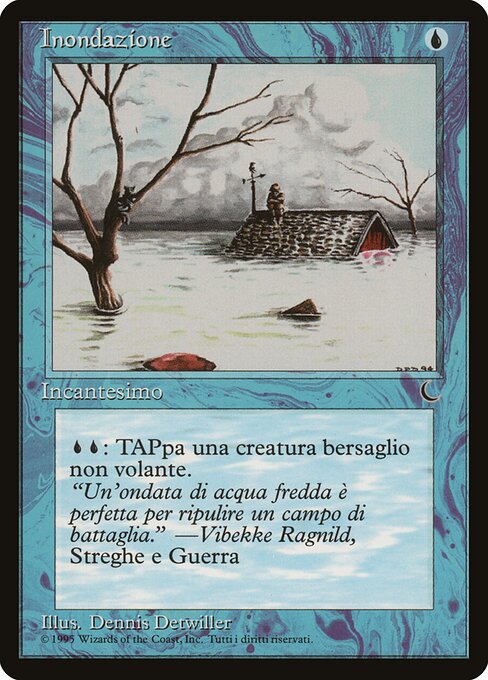 Flood - Fourth Edition Foreign Black Border (#73) - Illustrated by Dennis Detwiller - Magic: The Gathering Card