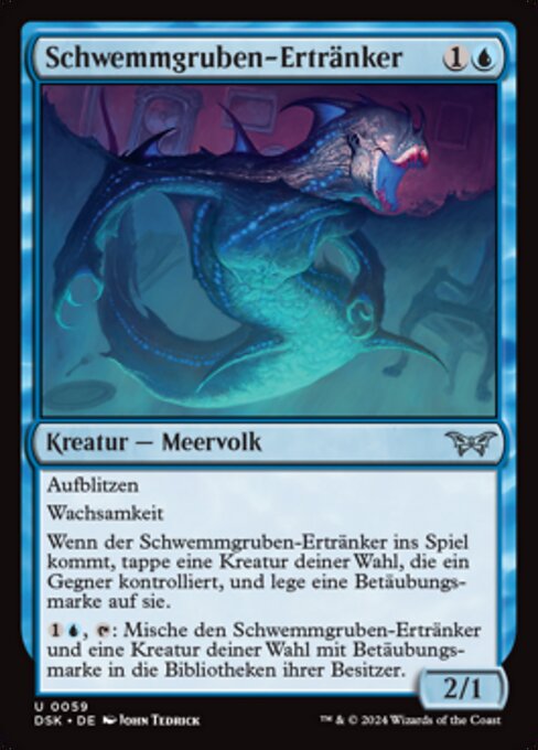 Schwemmgruben-Ertränker (Floodpits Drowner) - Duskmourn: House of Horror (#59) - Illustrated by John Tedrick - Magic: The Gathering Card