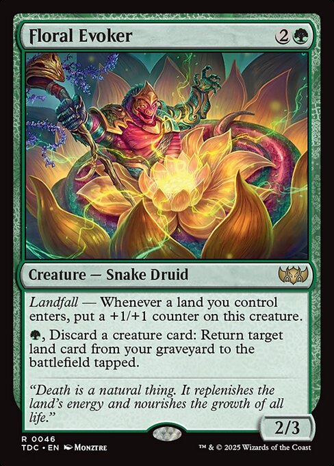 Évocateur floral (Floral Evoker) - Tarkir: Dragonstorm Commander (#46) - Illustrated by Monztre - Magic: The Gathering Card