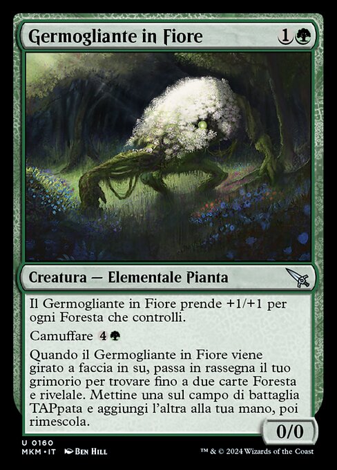 Germogliante in Fiore (Flourishing Bloom-Kin) - Murders at Karlov Manor (#160) - Illustrated by Ben Hill - Magic: The Gathering Card