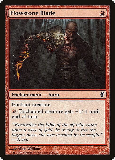 液石剑 (Flowstone Blade) - Conspiracy (#143) - Illustrated by Allen Williams - Magic: The Gathering Card
