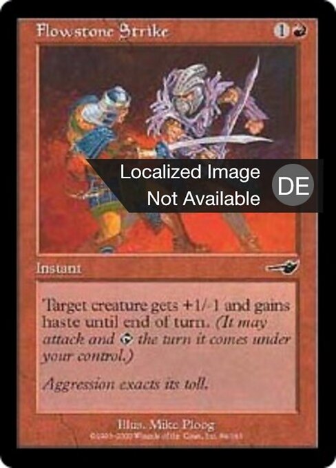 Schmelzsteinschlag (Flowstone Strike) - Nemesis (#84) - Illustrated by Mike Ploog - Magic: The Gathering Card