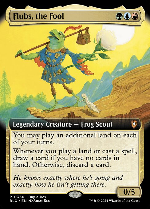 Flubs, the Fool - Bloomburrow Commander (#356) - Illustrated by Adam Rex - Magic: The Gathering Card