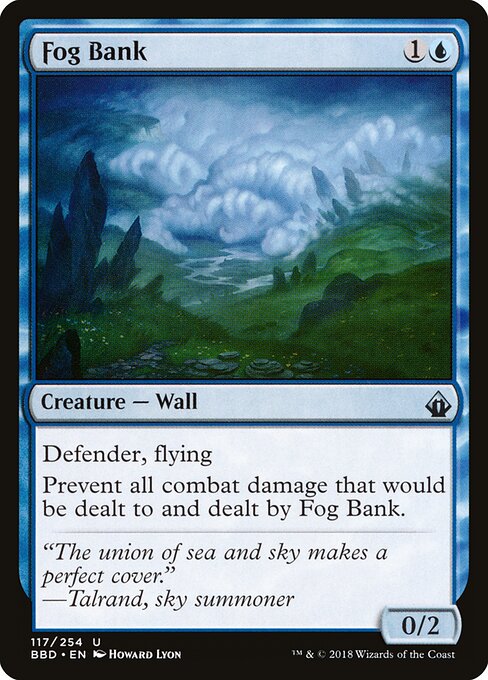 濃霧の層 (Fog Bank) - Battlebond (#117) - Illustrated by Howard Lyon - Magic: The Gathering Card