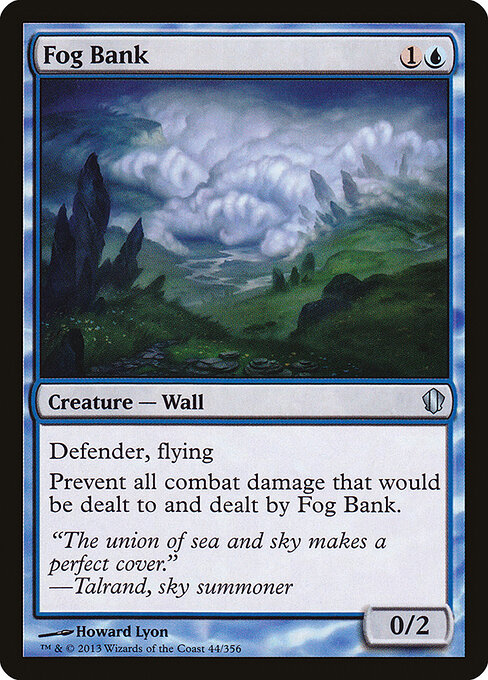 Banco de niebla (Fog Bank) - Commander 2013 (#44) - Illustrated by Howard Lyon - Magic: The Gathering Card