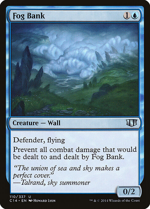 Banco de niebla (Fog Bank) - Commander 2014 (#110) - Illustrated by Howard Lyon - Magic: The Gathering Card