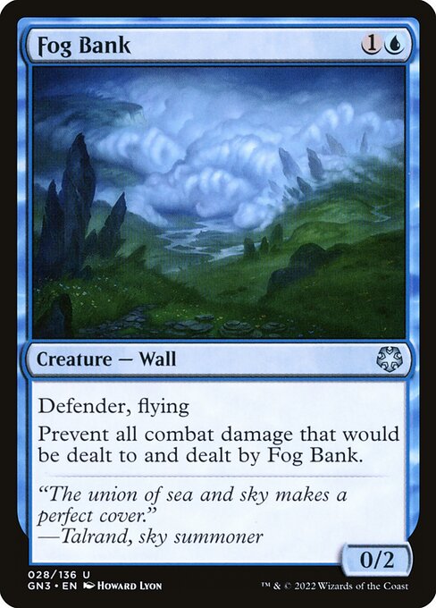 Banc de brouillard (Fog Bank) - Game Night: Free-for-All (#28) - Illustrated by Howard Lyon - Magic: The Gathering Card