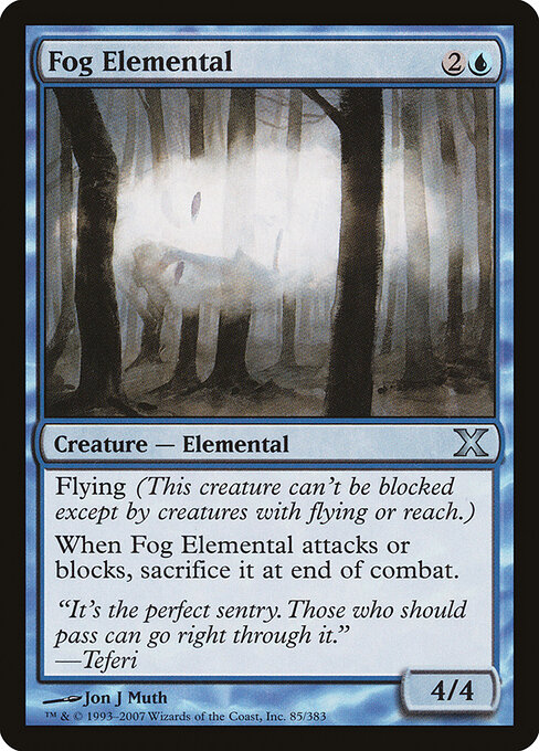 Fog Elemental - Tenth Edition (#85) - Illustrated by Jon J Muth - Magic: The Gathering Card