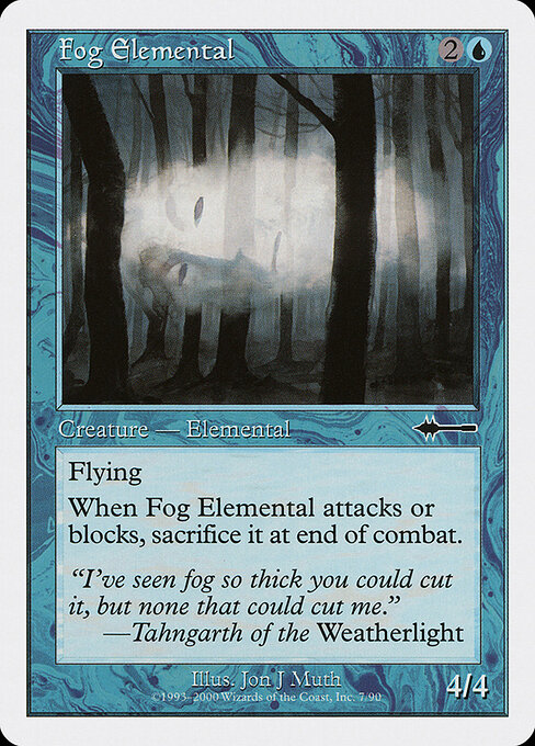Elemental de la niebla (Fog Elemental) - Tenth Edition (#85) - Illustrated by Jon J Muth - Magic: The Gathering Card