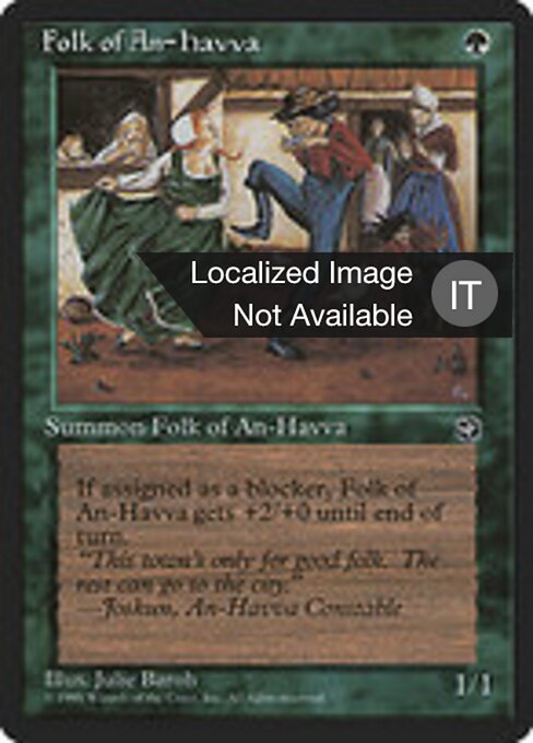 Popolo di An-Havva (Folk of An-Havva) - Homelands (#87a) - Illustrated by Julie Baroh - Magic: The Gathering Card