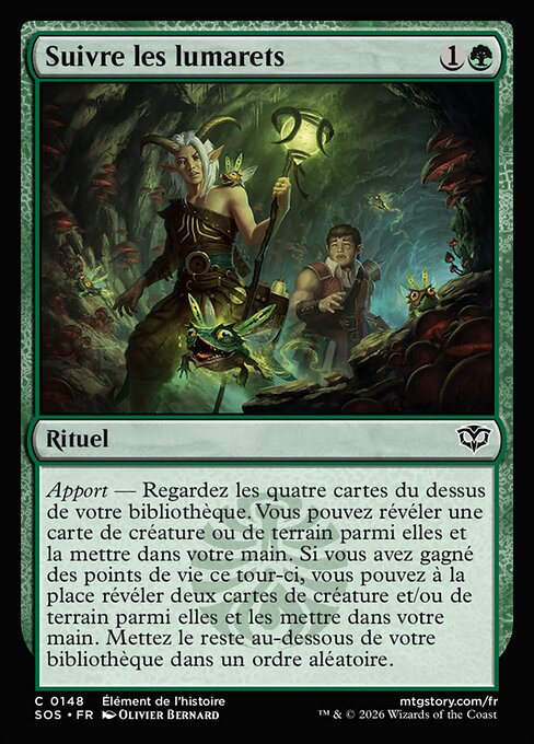 Seguir a los lúmarets (Follow the Lumarets) - Secrets of Strixhaven (#148) - Illustrated by Olivier Bernard - Magic: The Gathering Card