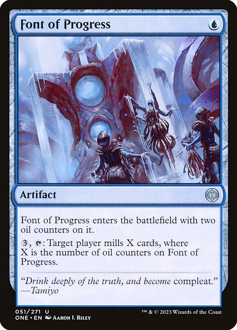 Font of Progress - Phyrexia: All Will Be One (#51) - Illustrated by Aaron J. Riley - Magic: The Gathering Card
