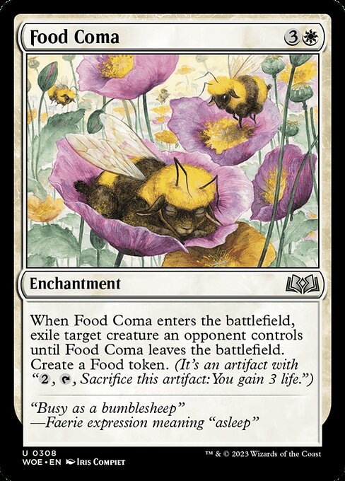 Food Coma - Wilds of Eldraine (#308) - Illustrated by Iris Compiet - Magic: The Gathering Card