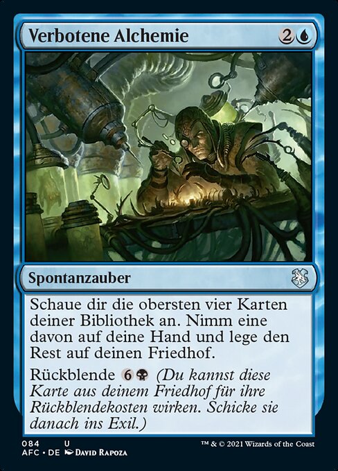 Alchimia Proibita (Forbidden Alchemy) - Innistrad (#55) - Illustrated by David Rapoza - Magic: The Gathering Card