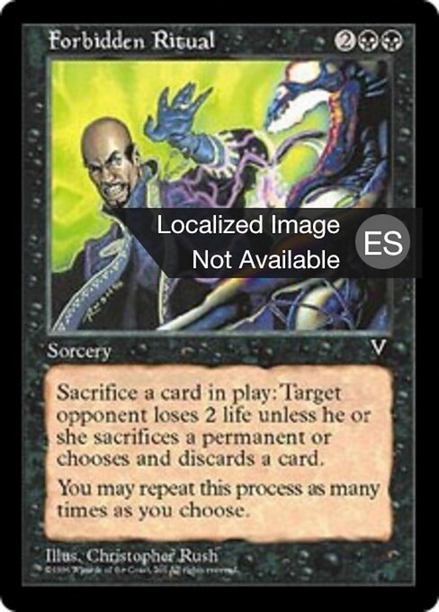 Rito Proibito (Forbidden Ritual) - Visions (#60) - Illustrated by Christopher Rush - Magic: The Gathering Card