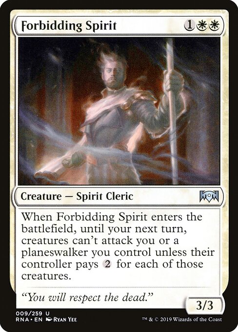 Forbidding Spirit - Ravnica Allegiance (#9) - Illustrated by Ryan Yee - Magic: The Gathering Card