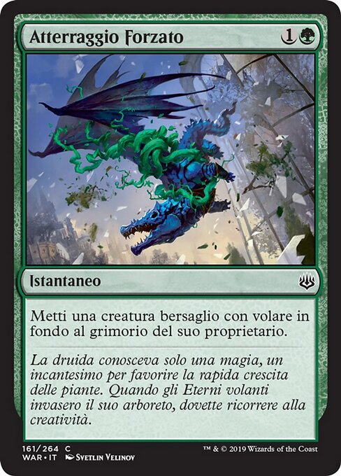 Aterrissagem Forçada (Forced Landing) - War of the Spark (#161) - Illustrated by Svetlin Velinov - Magic: The Gathering Card
