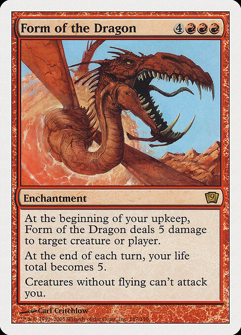 Form of the Dragon - Ninth Edition (#187) - Illustrated by Carl Critchlow - Magic: The Gathering Card