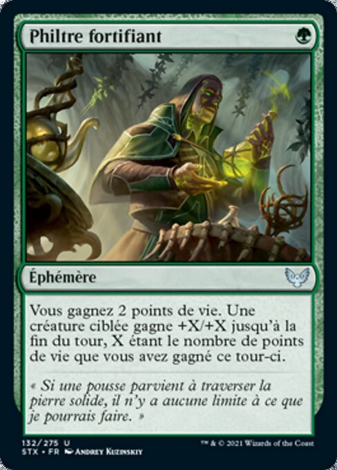 Philtre fortifiant (Fortifying Draught) - Strixhaven: School of Mages (#132) - Illustrated by Andrey Kuzinskiy - Magic: The Gathering Card